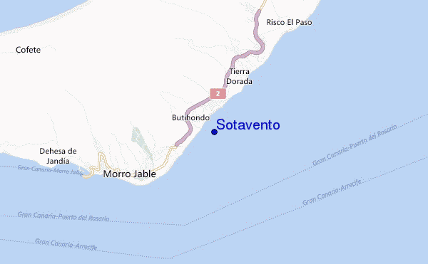 mapa de ubicación de Sotavento