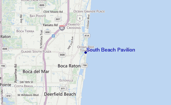 mapa de ubicación de South Beach Pavilion