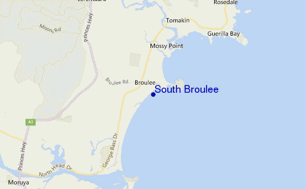 mapa de ubicación de South Broulee