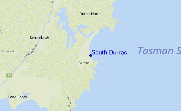 mapa de ubicación de South Durras