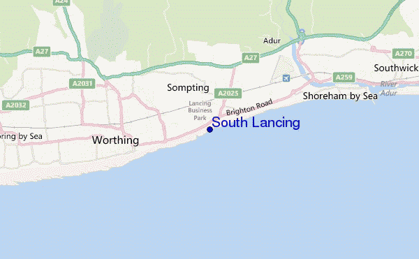 mapa de ubicación de South Lancing