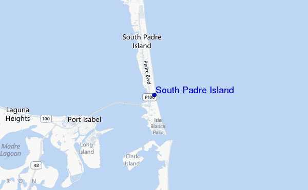 mapa de ubicación de South Padre Island