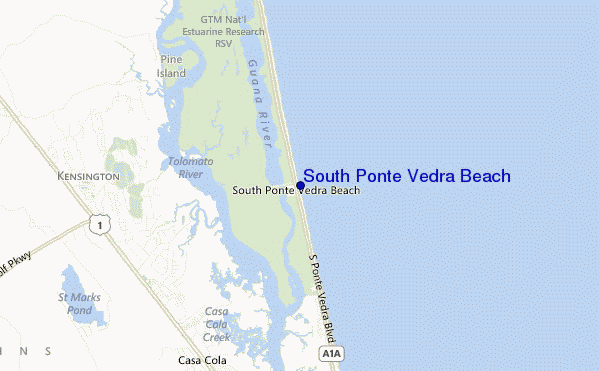 mapa de ubicación de South Ponte Vedra Beach