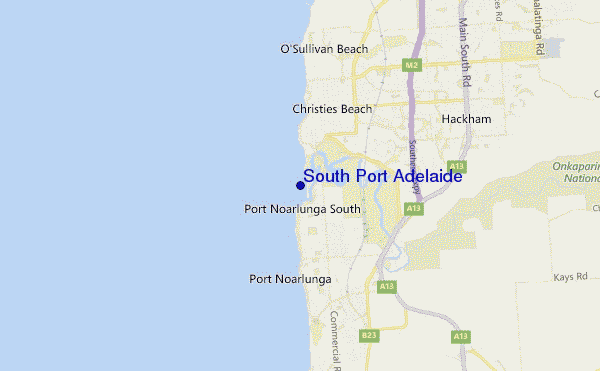 mapa de ubicación de South Port Adelaide
