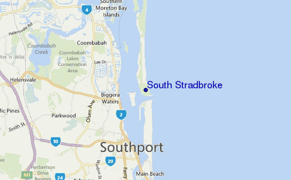mapa de ubicación de South Stradbroke
