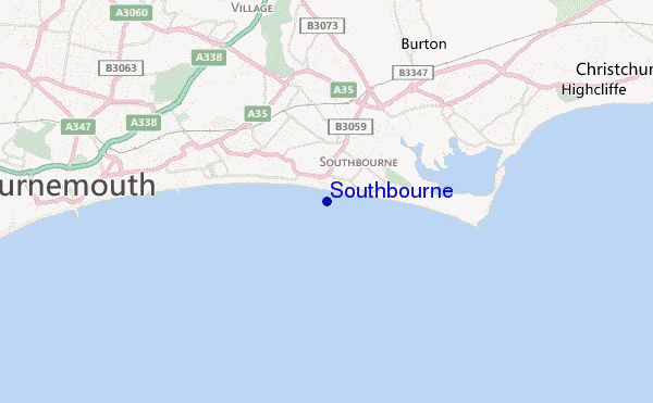mapa de ubicación de Southbourne