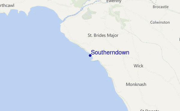 mapa de ubicación de Southerndown