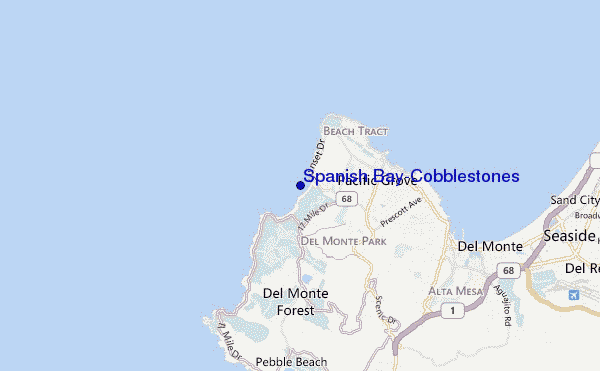 mapa de ubicación de Spanish Bay-Cobblestones