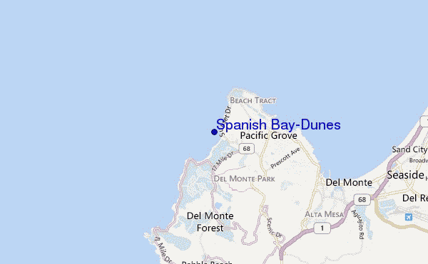 mapa de ubicación de Spanish Bay-Dunes