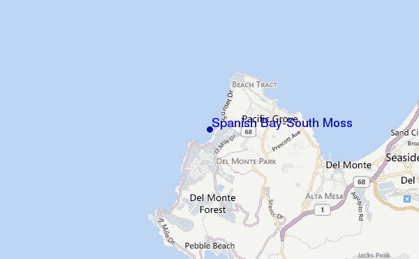 mapa de ubicación de Spanish Bay-South Moss