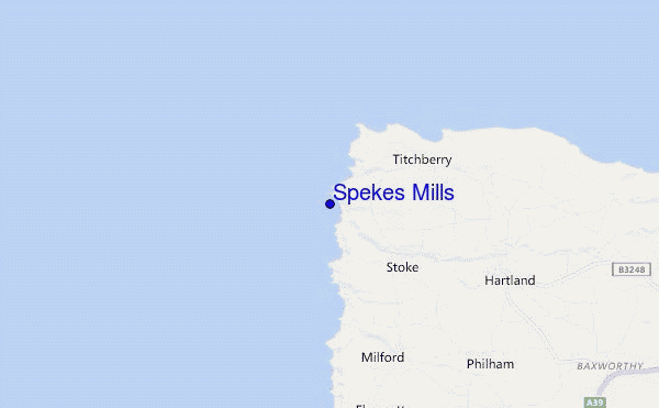 mapa de ubicación de Spekes Mills