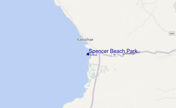 mapa de ubicación de Spencer Beach Park