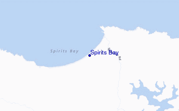 mapa de ubicación de Spirits Bay