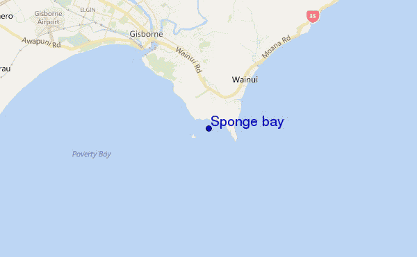 mapa de ubicación de Sponge bay