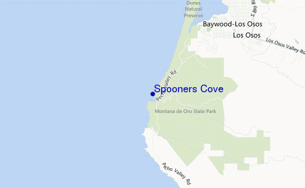 mapa de ubicación de Spooners Cove