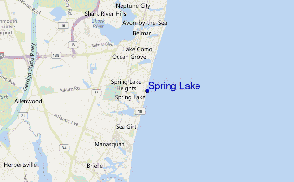 mapa de ubicación de Spring Lake