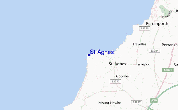 mapa de ubicación de St Agnes