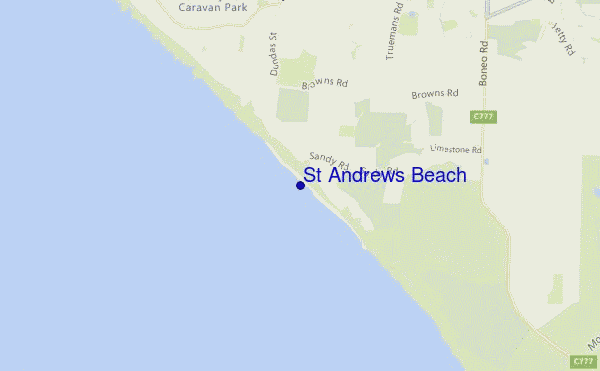 mapa de ubicación de St Andrews Beach