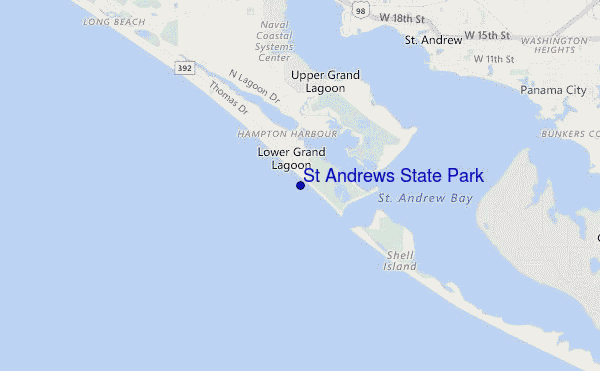 mapa de ubicación de St Andrews State Park