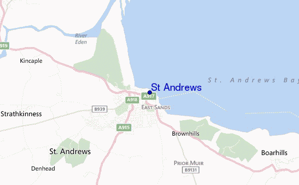 mapa de ubicación de St Andrews