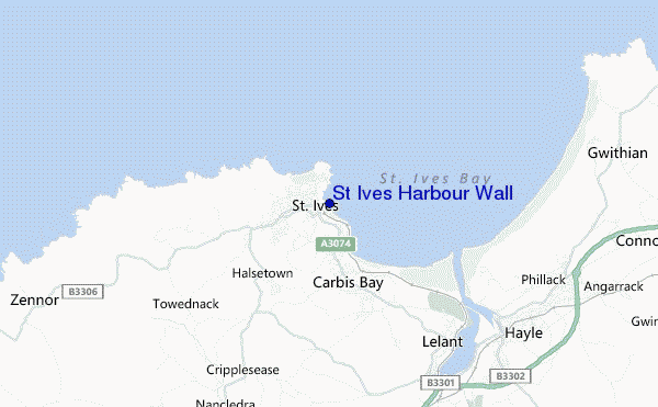 mapa de ubicación de St Ives Harbour Wall