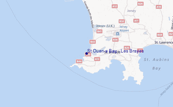 mapa de ubicación de St Ouen's Bay - Les Brayes