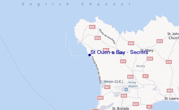 mapa de ubicación de St Ouen's Bay - Secrets