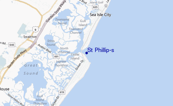 mapa de ubicación de St Phillip's