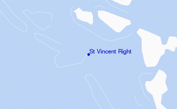 mapa de ubicación de St Vincent Right