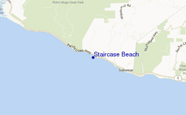 mapa de ubicación de Staircase Beach