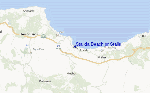 mapa de ubicación de Stalida Beach or Stalis