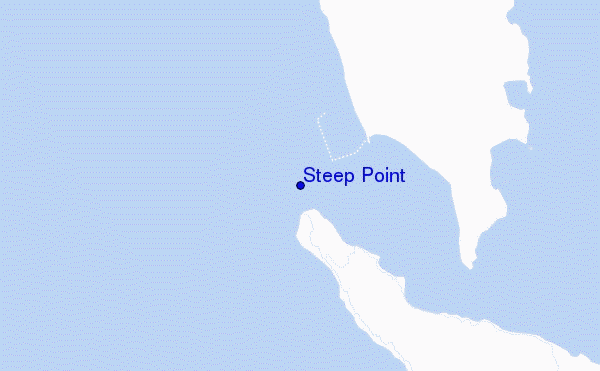 mapa de ubicación de Steep Point