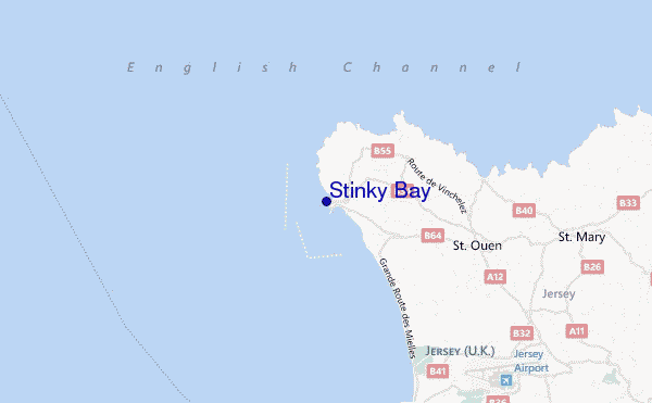 mapa de ubicación de Stinky Bay
