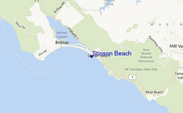 mapa de ubicación de Stinson Beach