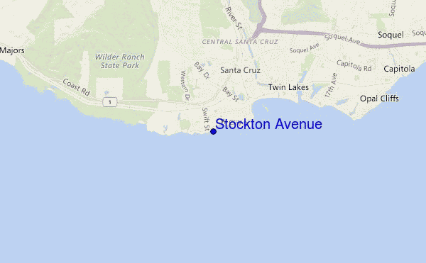 mapa de ubicación de Stockton Avenue