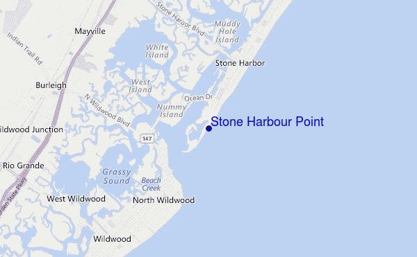 mapa de ubicación de Stone Harbour Point