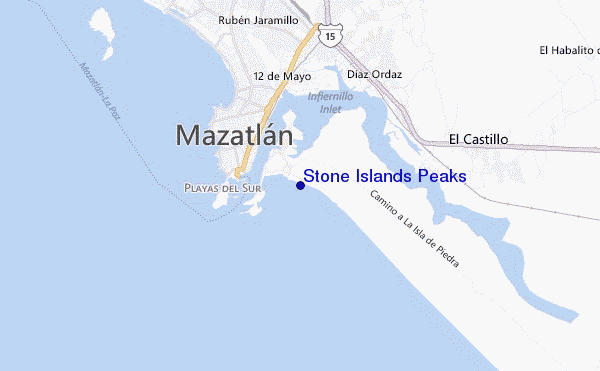 mapa de ubicación de Stone Islands Peaks