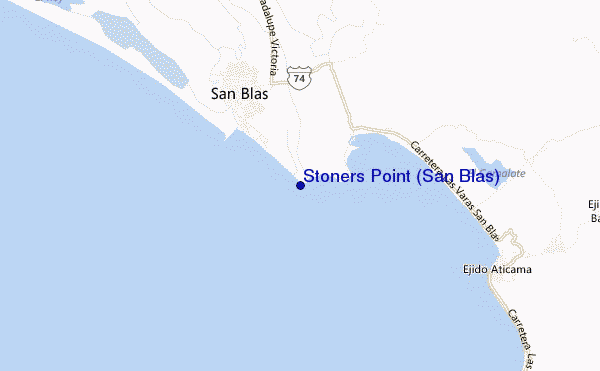 mapa de ubicación de Stoners Point (San Blas)
