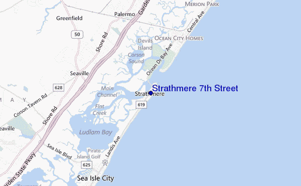 mapa de ubicación de Strathmere 7th Street