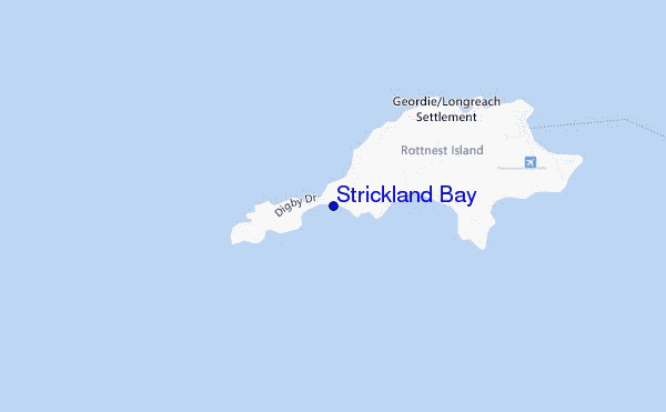 mapa de ubicación de Strickland Bay