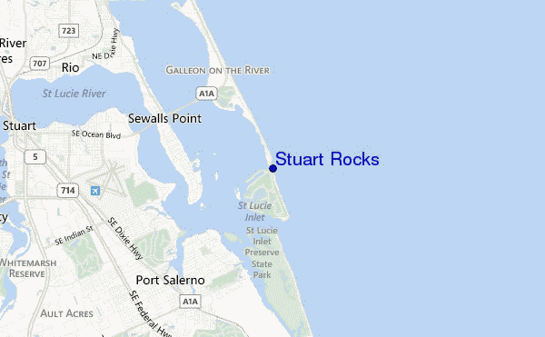 mapa de ubicación de Stuart Rocks