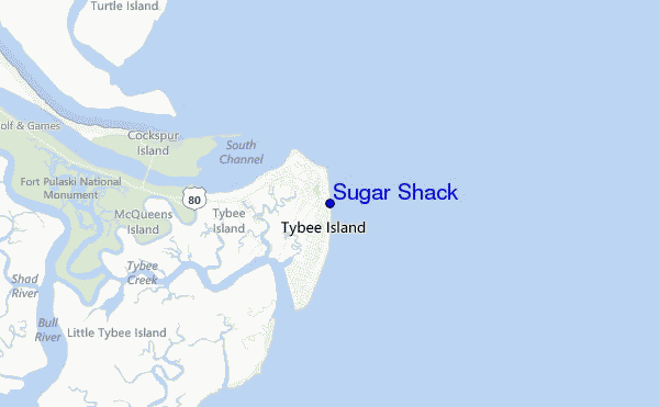mapa de ubicación de Sugar Shack