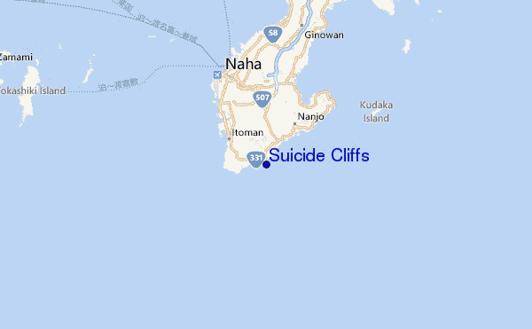 Suicide Cliffs Location Map