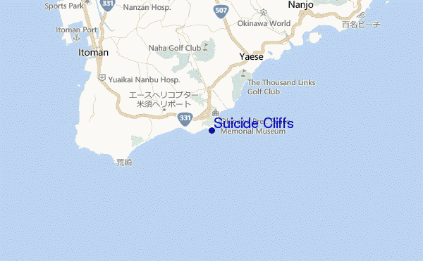 mapa de ubicación de Suicide Cliffs