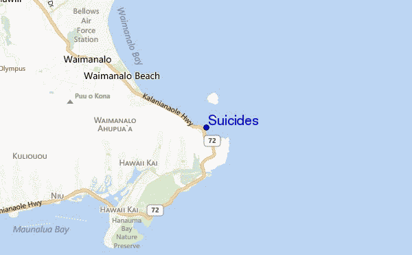 mapa de ubicación de Suicides