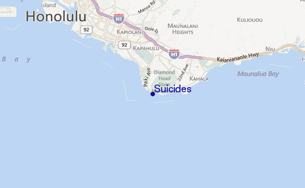 mapa de ubicación de Suicides