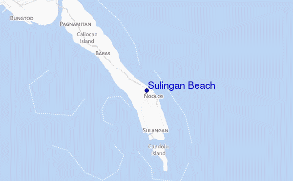 mapa de ubicación de Sulingan Beach