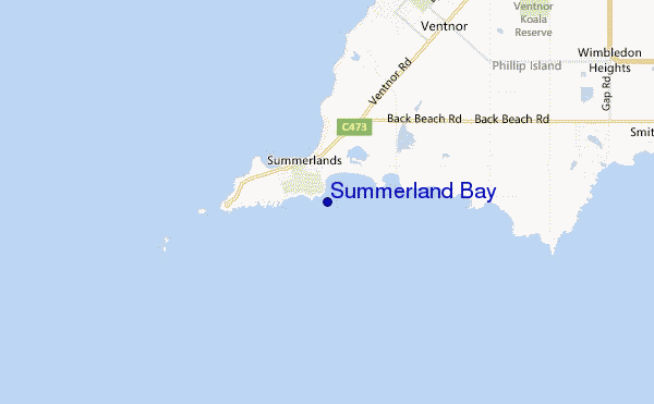 mapa de ubicación de Summerland Bay