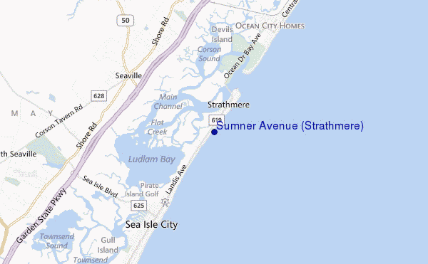 mapa de ubicación de Sumner Avenue (Strathmere)