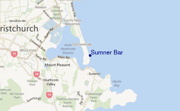 mapa de ubicación de Sumner Bar